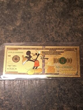 Disney Gold Mickey Mouse Collectible Note